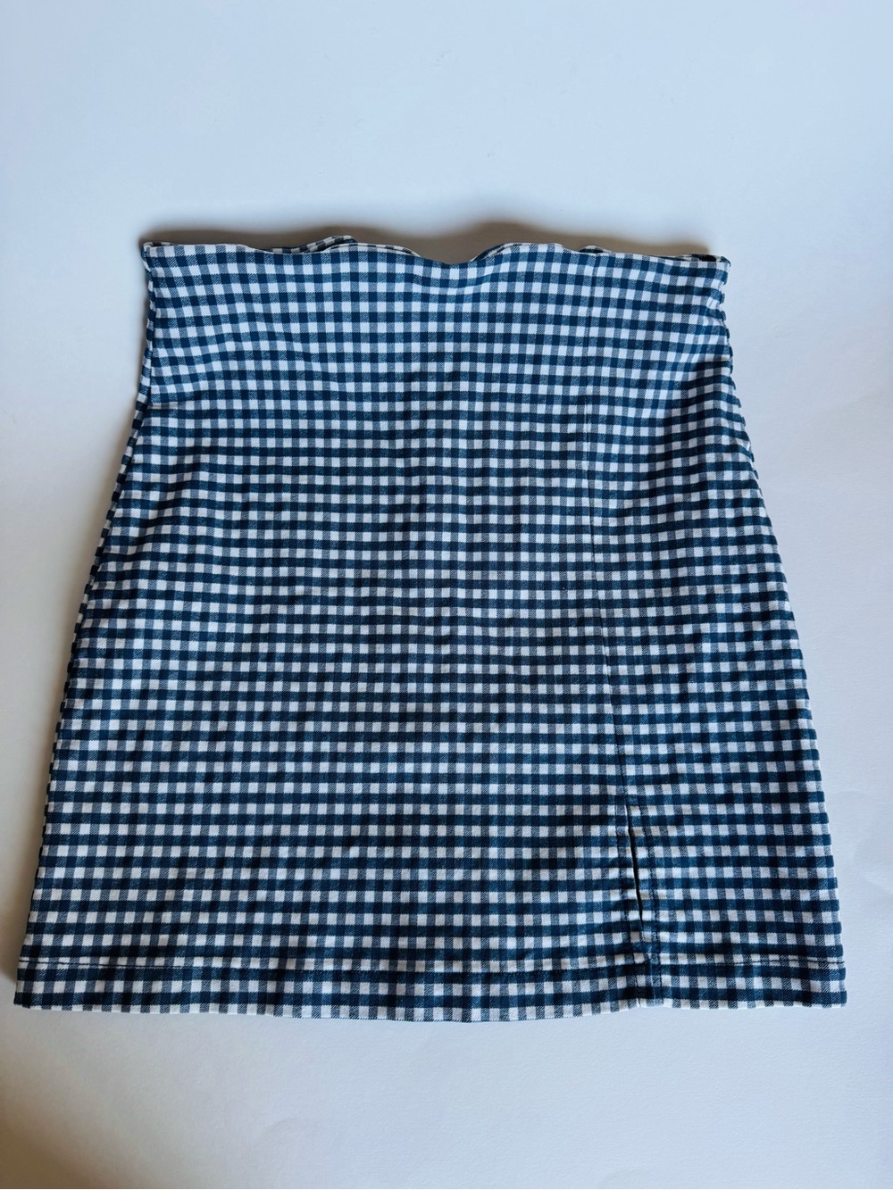 Shinestar Navy & White Gingham Mini Skirt